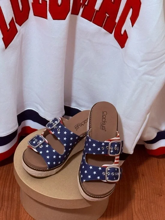 Corkys Womens Yeah Okay Americana Sandals - Picture 9 of 9